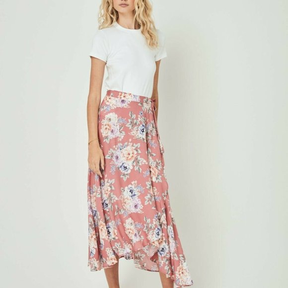 AUGUSTE THE LABEL Fleur Pascal Floral Midi Maxi Wrap Skirt - Picture 12 of 16